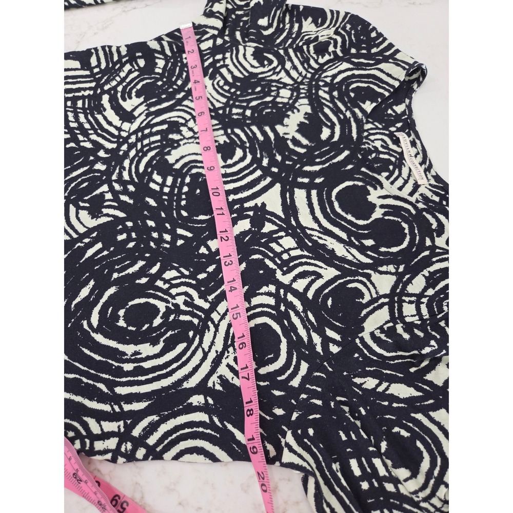 Peruvian Connection Graffito Carlyle Dress L Ivory Charcoal Pima Cotton Boho EUC - Picture 10 of 12